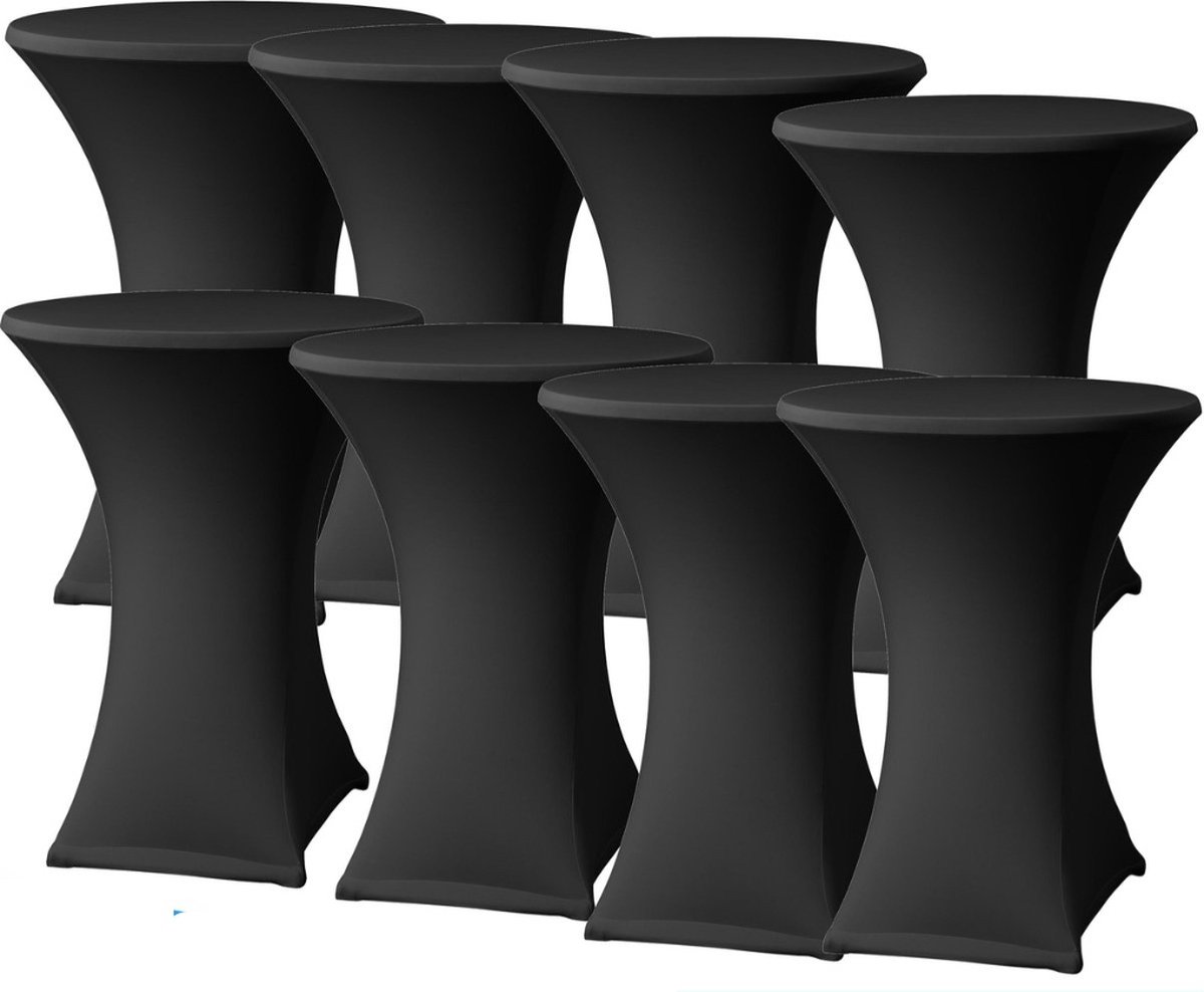 Statafelrok Zwart 80cm - Statafelhoes -   - Set van 8 -  