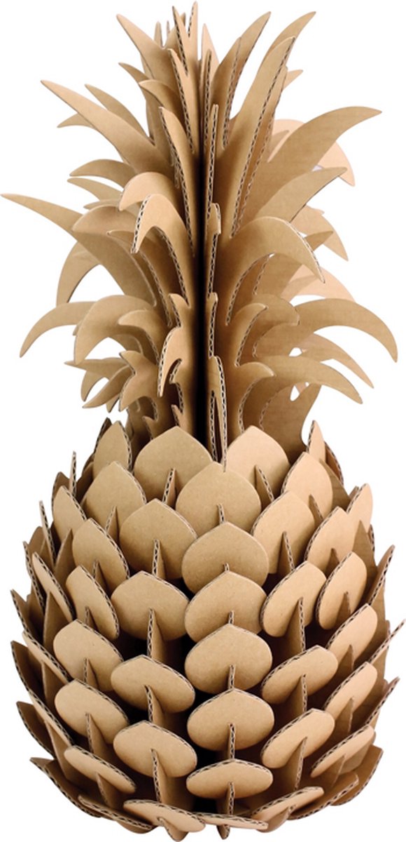 3D Model Karton Puzzel - Ananas Vrucht - DIY Hobby Knutsellen - 14x28cm