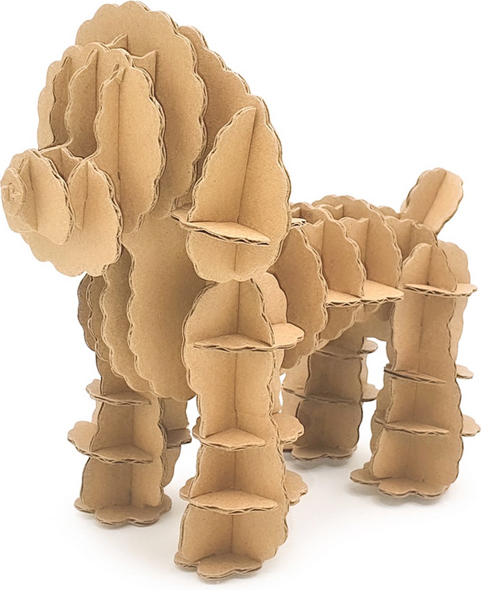 3D Model Karton Puzzel - Poedel Hond - DIY Hobby Knutsellen - 15x8.5x12.5cm