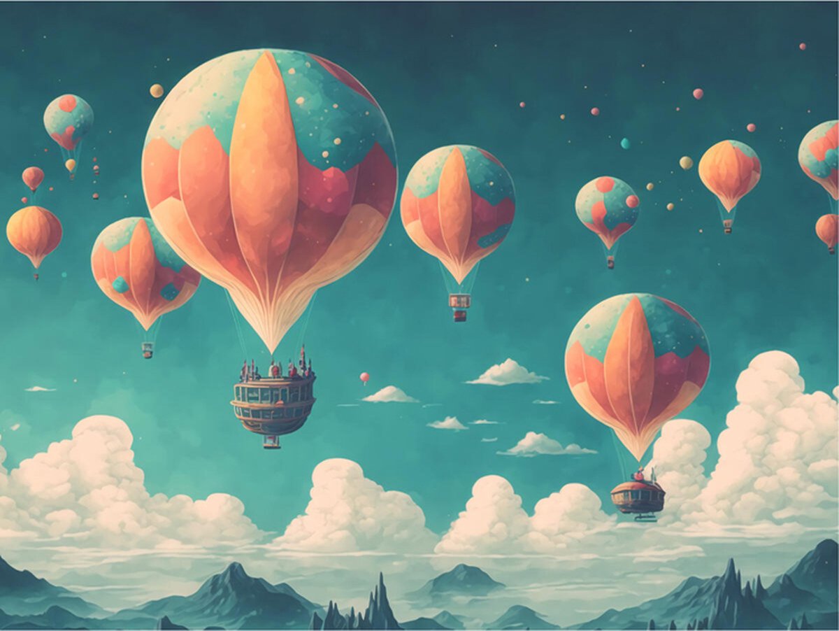 Diamond Painting Set - Heteluchtballonen Fantasie - incl. Pen & Wax - 30x40cm