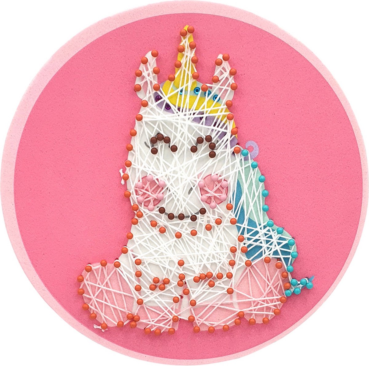 Knutselset Kind 3+ - String-Art Eenhoorn/Unicorn - Roze - Hobby - 21cm