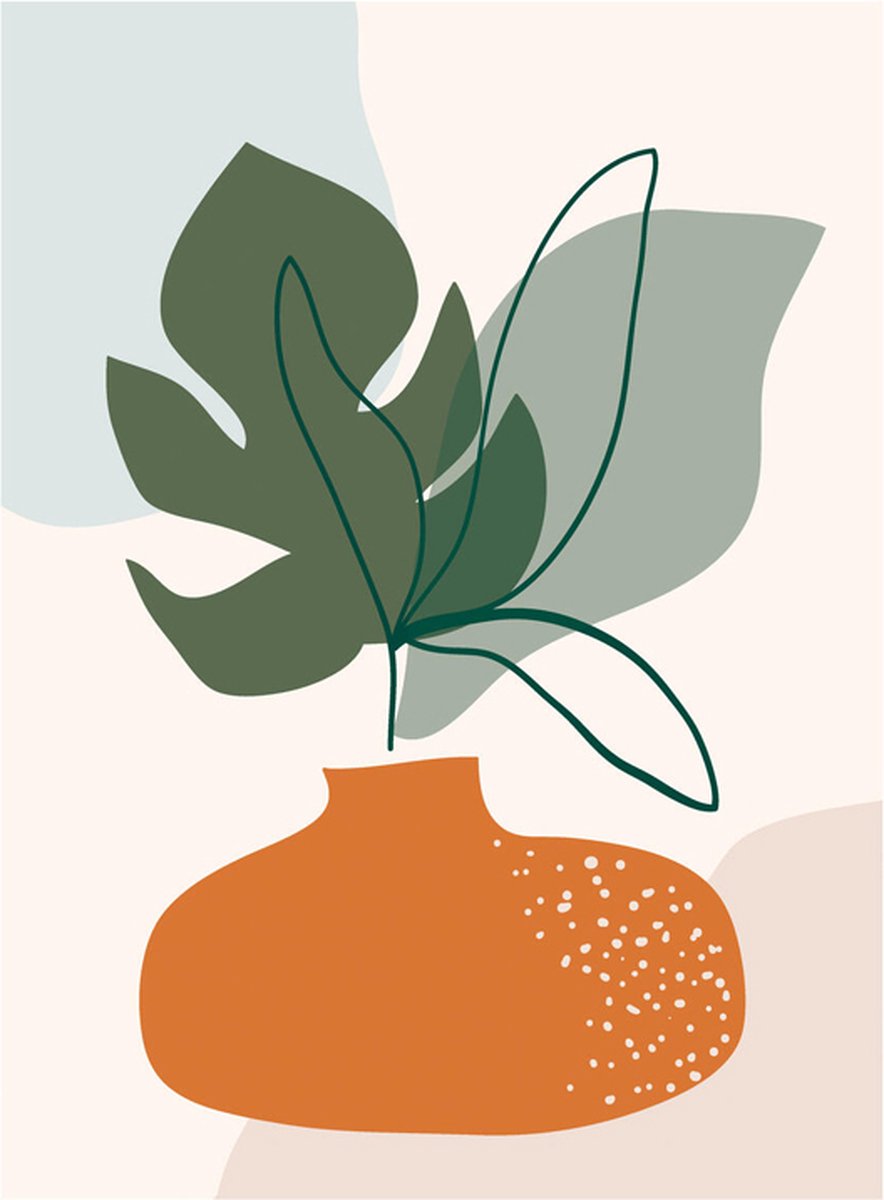 Schilderen op Nummer Set - Vaas Monstera - incl. Verf & Penselen - 30x40cm