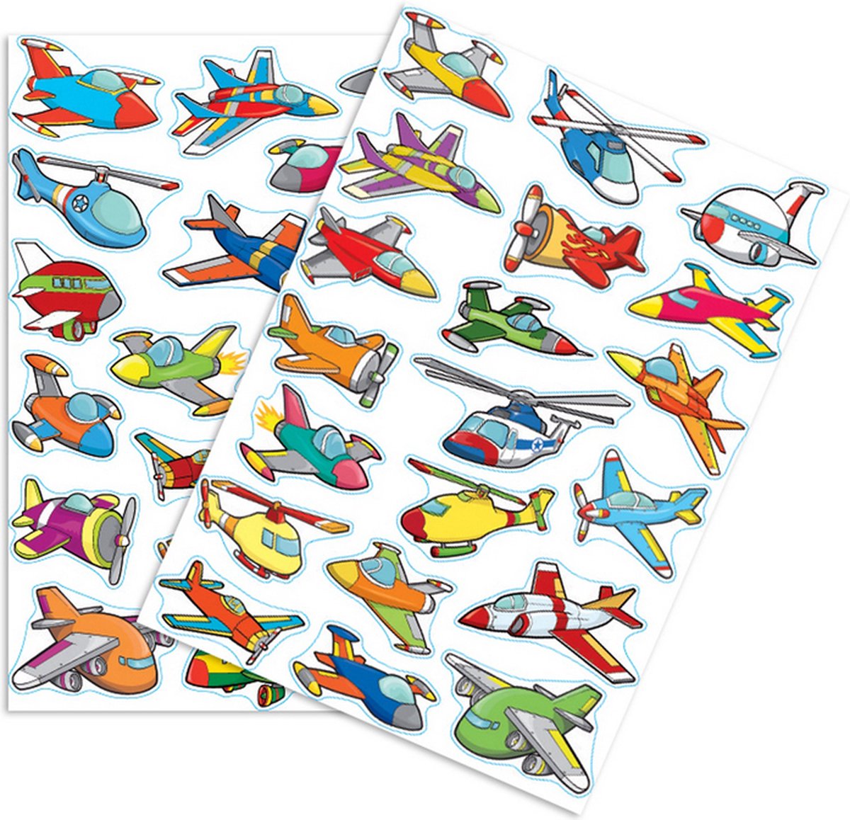 Stickers - Vliegtuigen & Helikopters / Luchtvaart - Scrapbook Hobby DIY Stickervel - 3-6cm - 39 Stuks