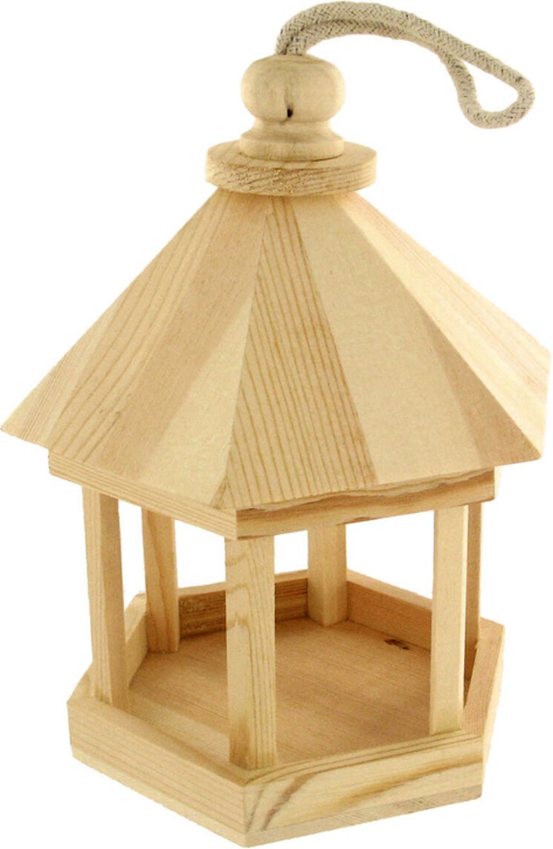 Voederhuisje Hangend - DIY-Deco & Hobby/Creatief - Duurzaam & Onbehandeld Hout - 21x15x15cm