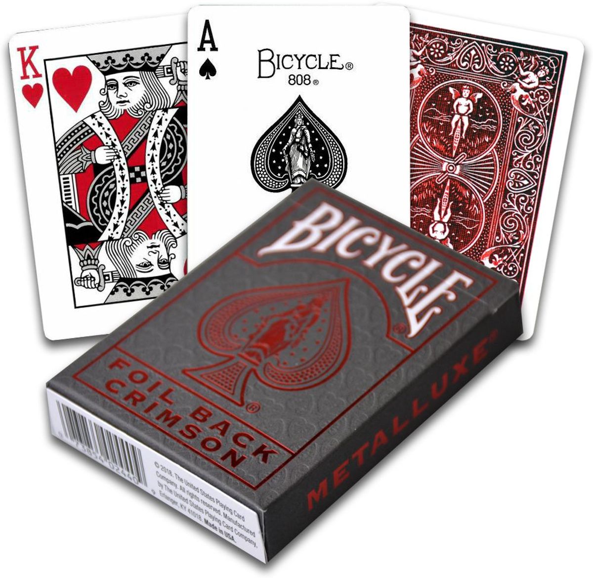 Bicycle pokerkaarten Foil Back Crimson