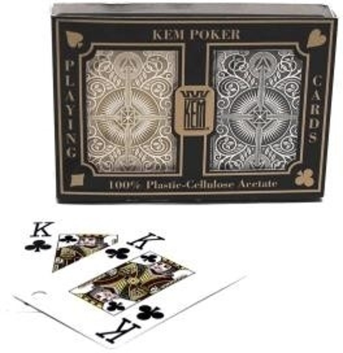 Pokerkaarten KEM 2-pack 100% Black/Gold