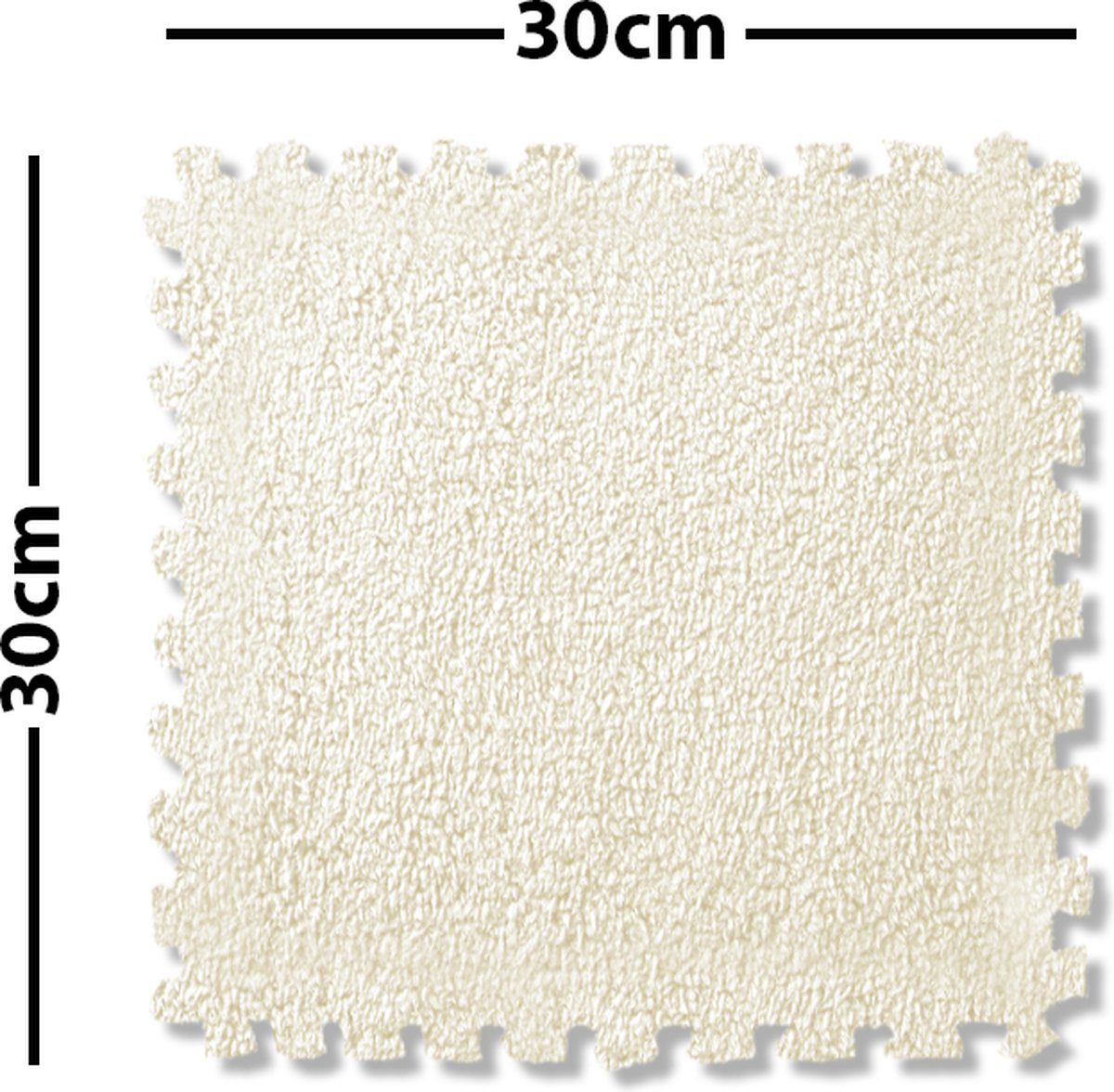 Pluche tapijttegel - Off white - Tapijttegel - Vloer - Kinderkamer - 10 stuks
