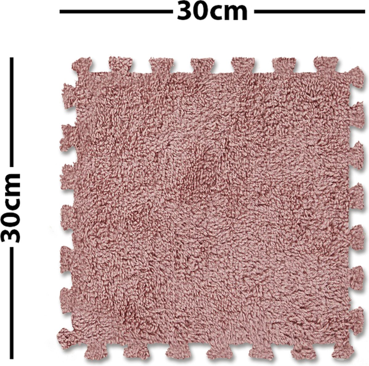 Pluche tapijttegel - Oud Roze - Tapijttegel - Vloer - Kinderkamer - Speelkamer - 10 stuks