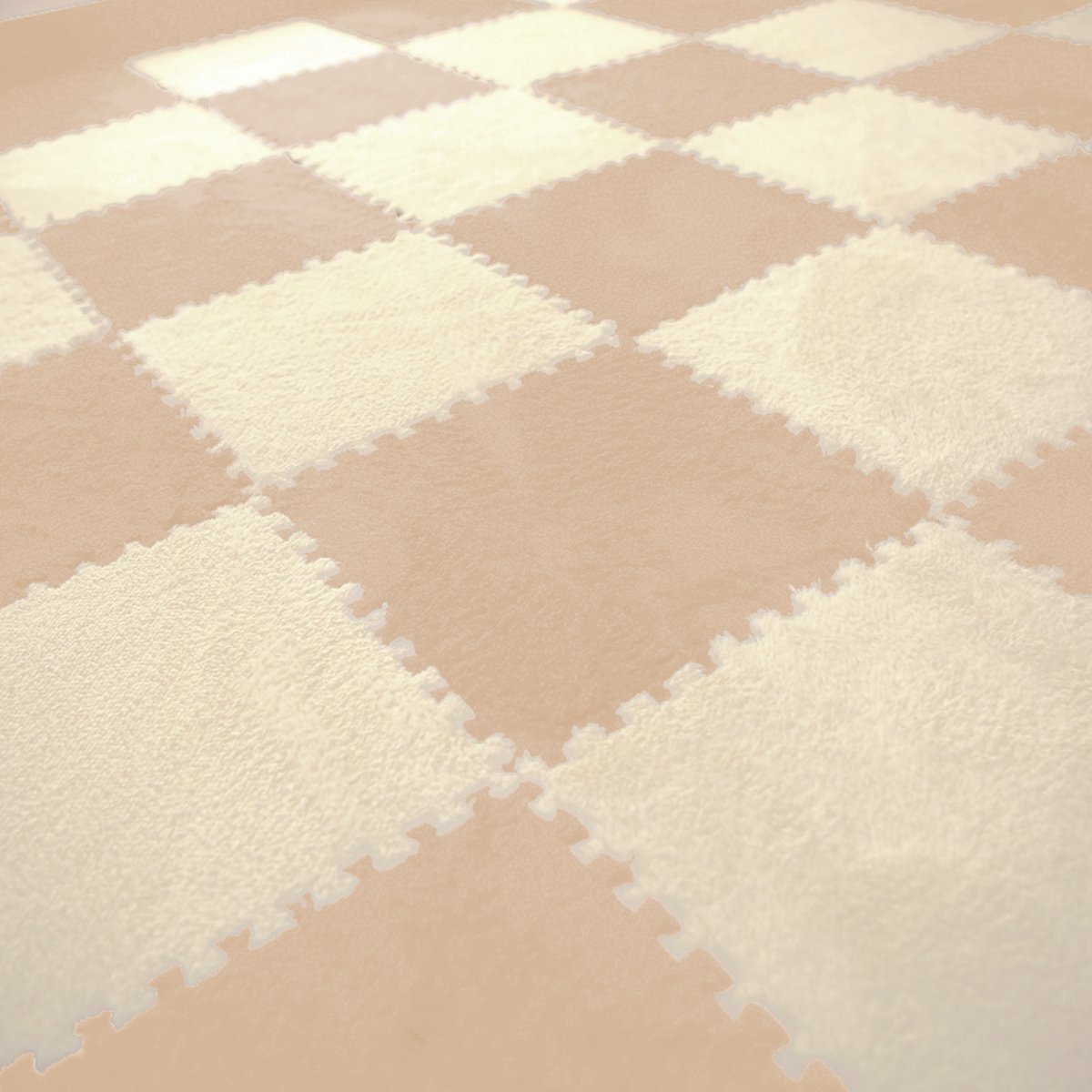 Pluche tapijttegel - Zand - Tapijttegel - Vloer - Kinderkamer - 10 stuks