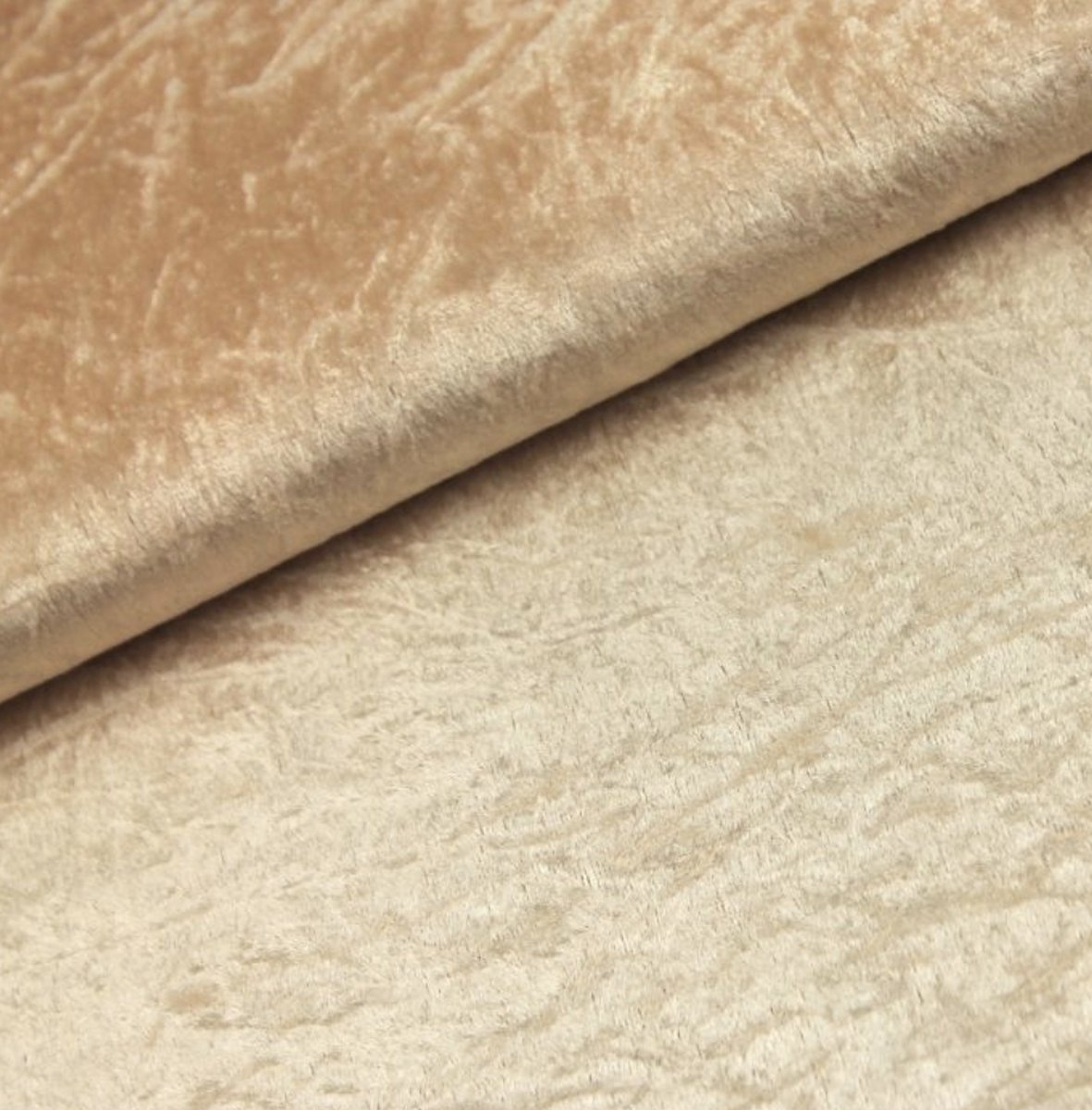 Velours de panne - Champagne - 10 meter - 1.50m breed - Fluwelen stof - Fluweel - Velours - Velvet