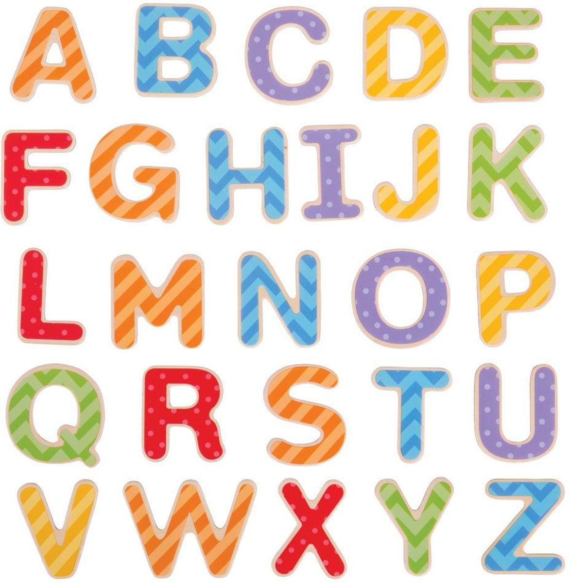 Bigjigs houten letters magneten hoofdletters BJ264