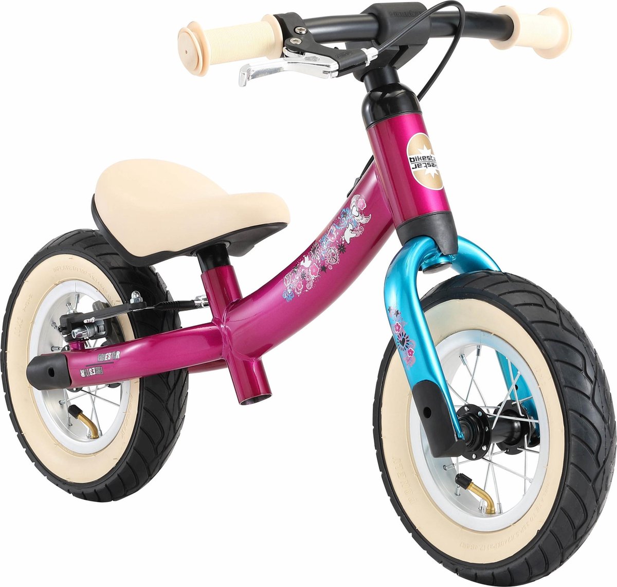 Bikestar 2 in 1 meegroei loopfiets 10 inch, paars turquoise