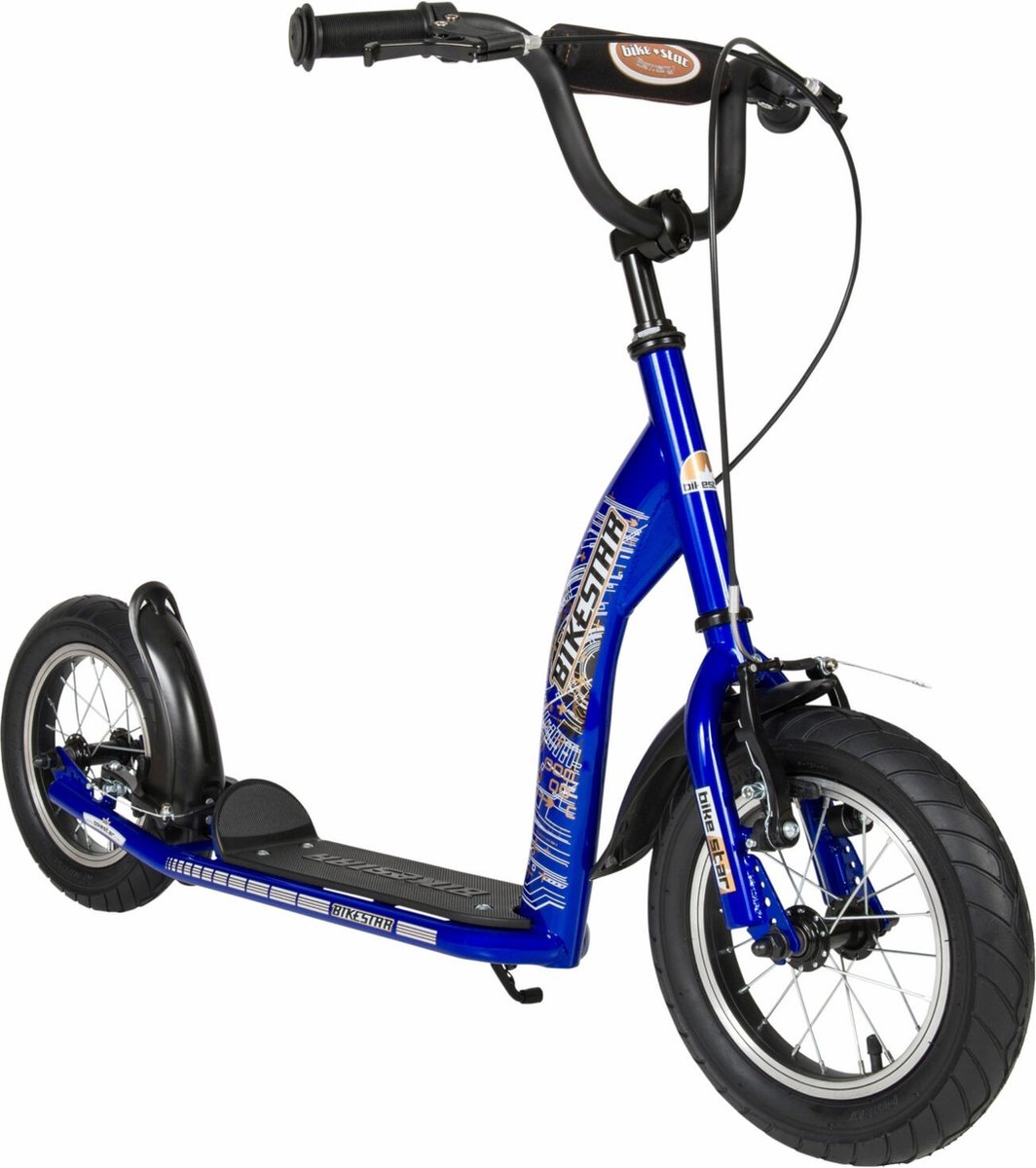 Bikestar autoped, 12 inch, Sport step, blauw