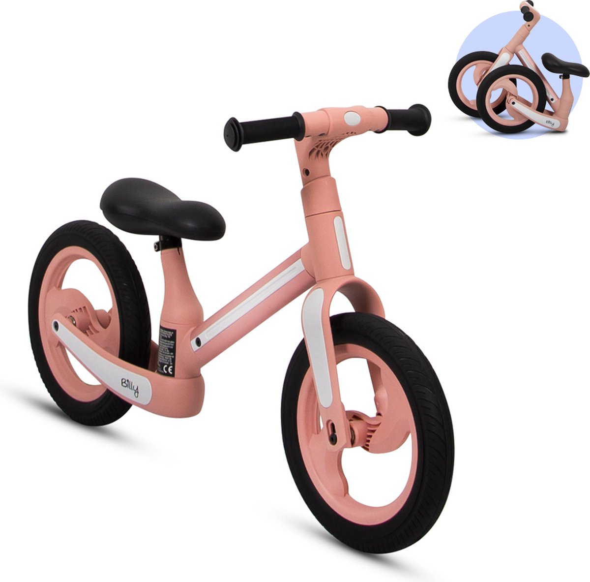 Billy Opvouwbare Loopfiets 2 - 5 Jaar Camini Roze