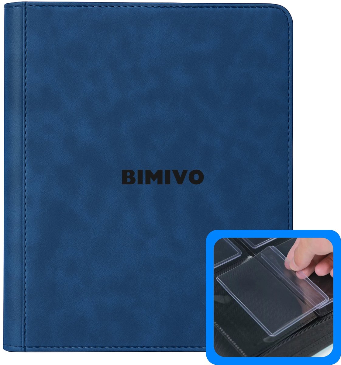 Bimivo Toploader Binder - Geschikt voor 252 kaarten - 9 Pocket Verzamelmap - Premium - Blauw