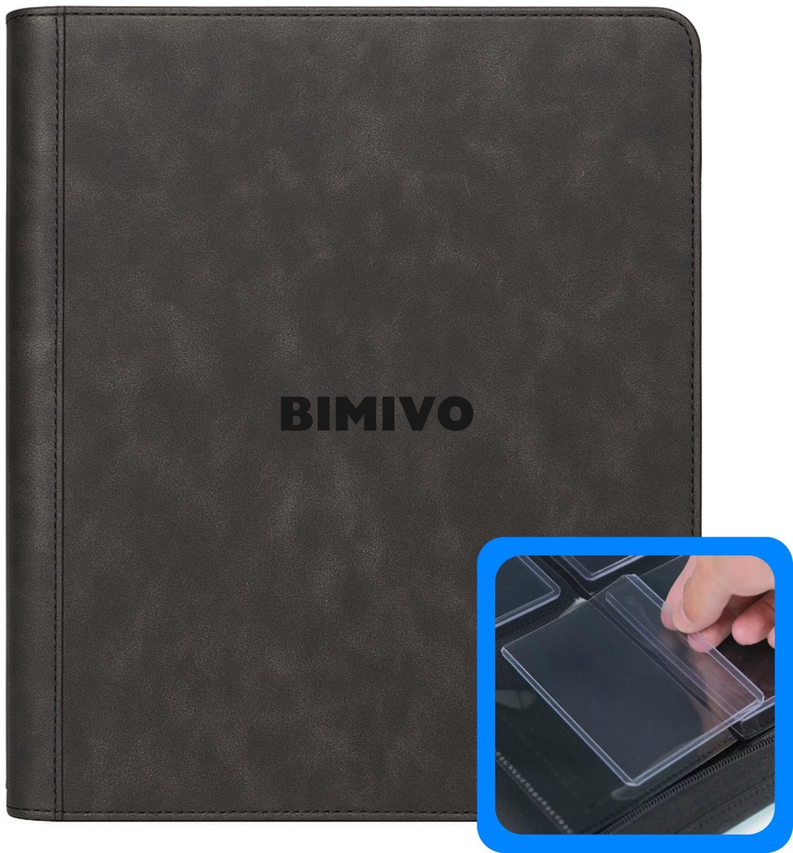 Bimivo Toploader Binder - Geschikt voor 252 kaarten - 9 Pocket Verzamelmap - Premium - Zwart