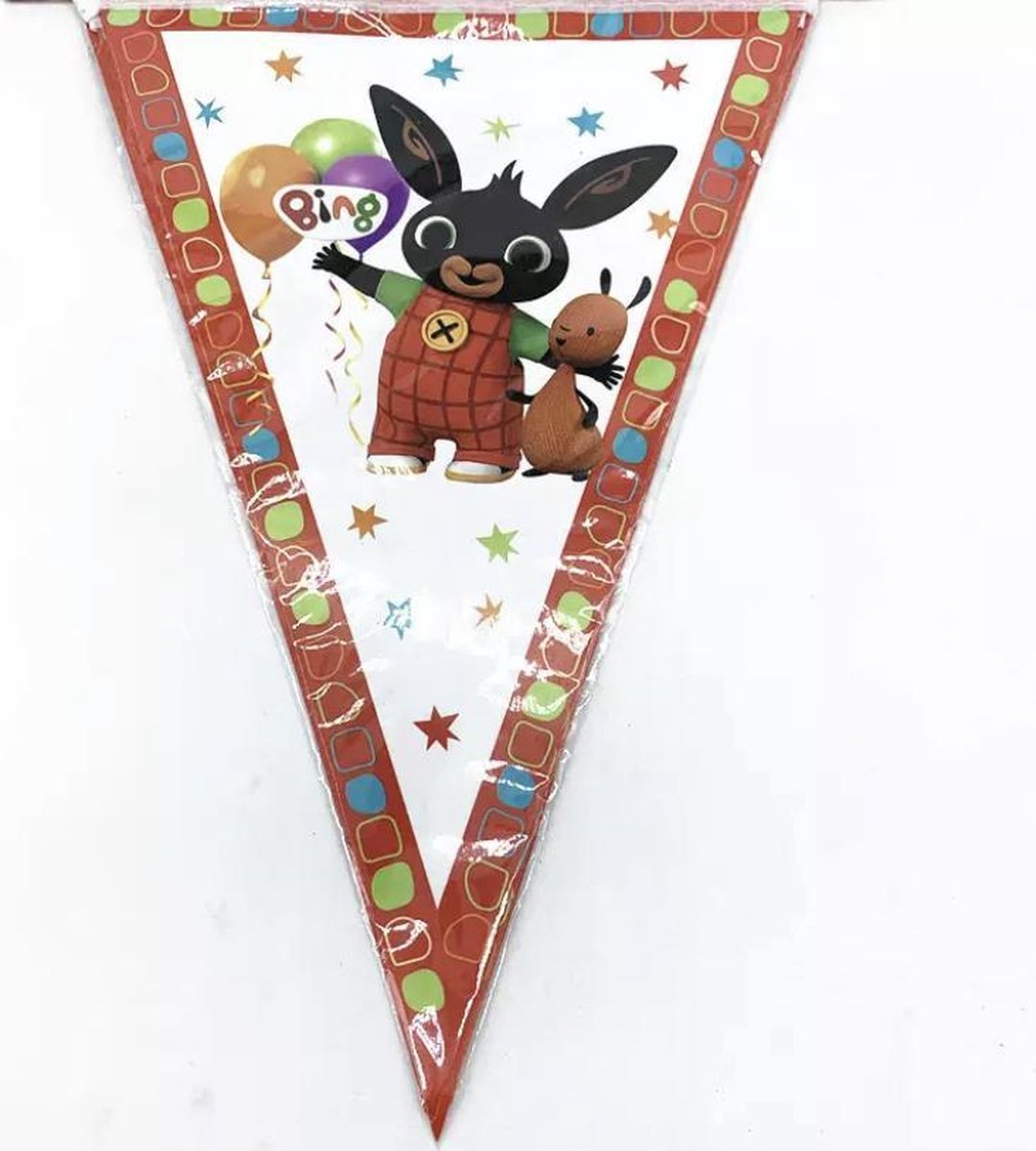 Bing vlaggenlijn, slinger, feestversiering, 10 vlaggen, slingers