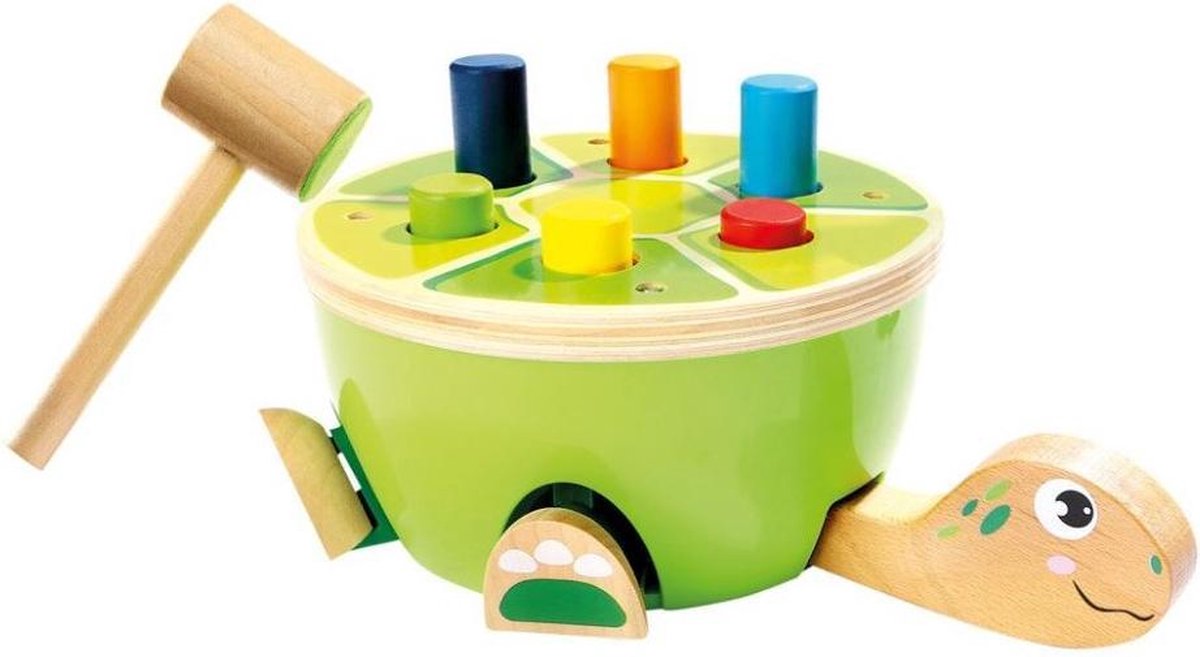 Bino Hamerbank Turtle Junior 26 X 21 X 27 Cm Hout Groen 8-delig