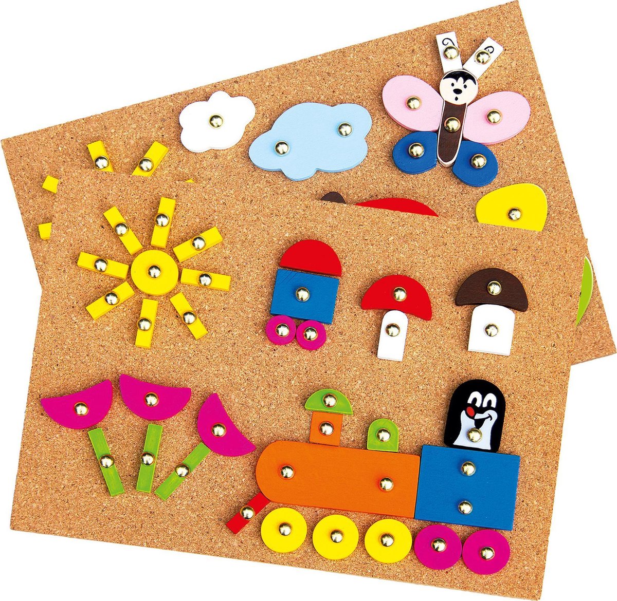   Hamerspel Mole Junior 25 X 18 X 1 Cm Kurk Naturel 2-delig