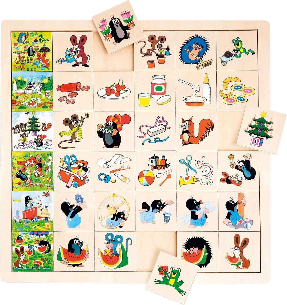   Memory Little Mole Junior 31 X 31 X 1 Cm Hout 36-delig