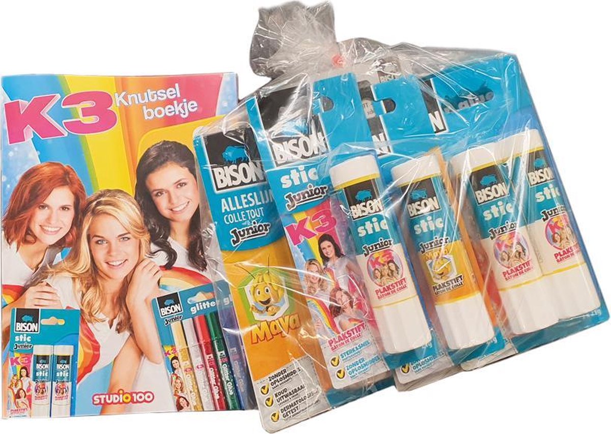   - Lijm assortiment kids - Set - 8 stuks + GRATIS knutselboekje