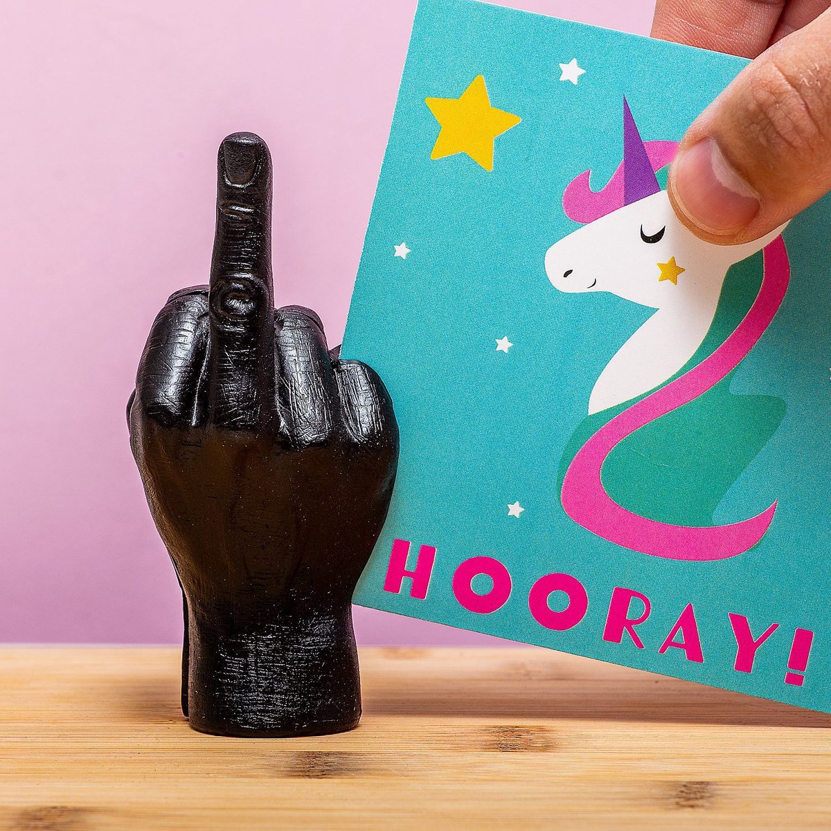 Bitten Middelvinger fotohouder - Zwart