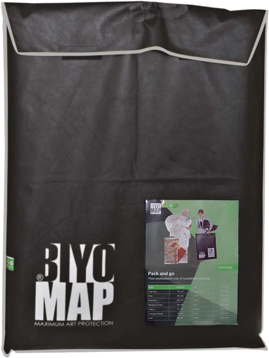 Biyomap Duurzame Schilderij Transporthoes – Professionele Kunstbescherming – Waterafstotend, Ademend, Milieuvriendelijk – Alternatief voor Bubbelplastic - 130x160 cm