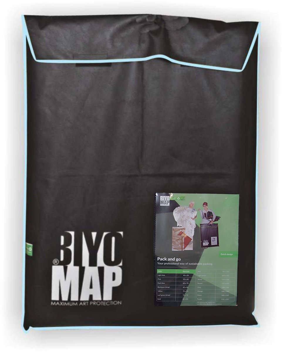 Biyomap Duurzame Schilderij Transporthoes – Professionele Kunstbescherming – Waterafstotend, Ademend, Milieuvriendelijk – Alternatief voor Bubbelplastic - 40x50 cm