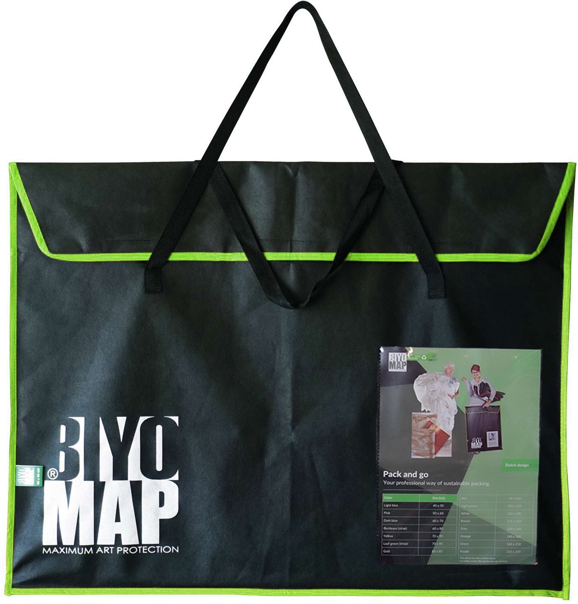 Biyomap Duurzame Schilderij Transporthoes – Professionele Kunstbescherming – Waterafstotend, Ademend, Milieuvriendelijk – Alternatief voor Bubbelplastic - 70x90 cm (met band)