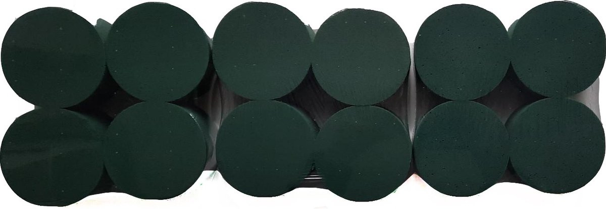 12 x Steekschuim/Oasis – Rondjes – Nat - Ø 8 - Hoogte 5 cm – Paasstukje - Lentestukje – Zomerstukje – Herfststukje -Bloemstukje – Kerststukje – OAS-009