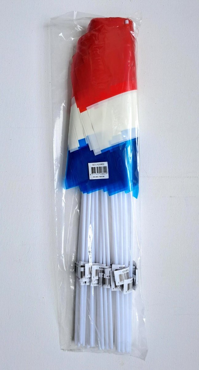 Nederlandse vlaggetjes voor feesten en partijen - 25 Stuks - Lengte 50 cm - 20 x 30 cm - Koningsdag - EK/WK - VLAG-001