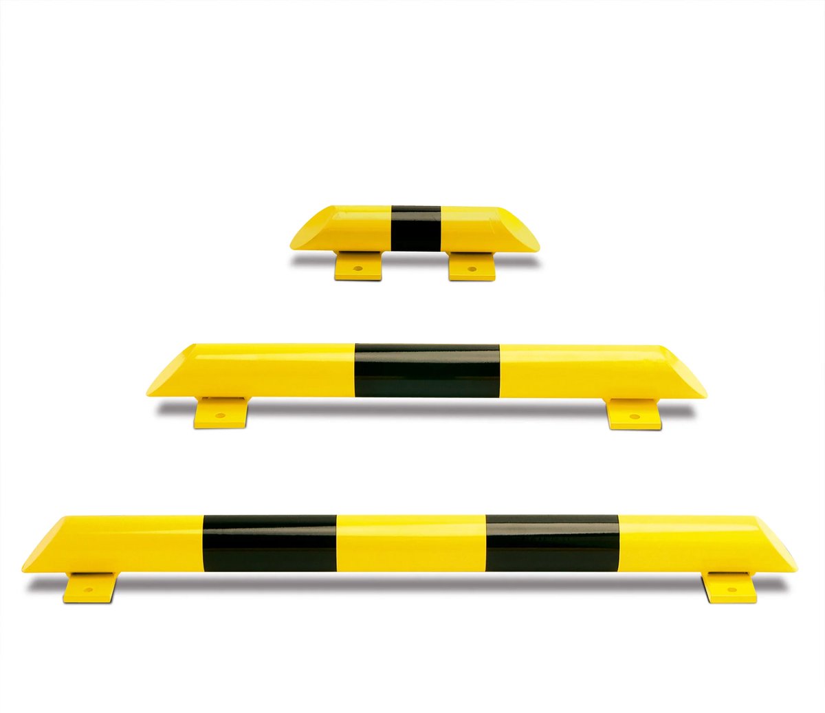 BLACK BULL aanrijbeveiliging balk - Ø 76 - 400 x 86 mm - gecoat - geel/zwart