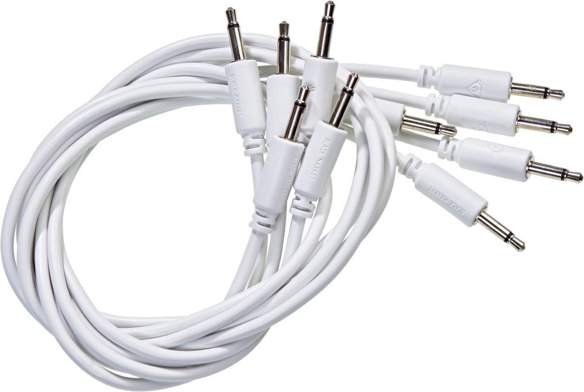 Black Market Modular Patch Cables 750mm White (5-Pack) - Patchkabel