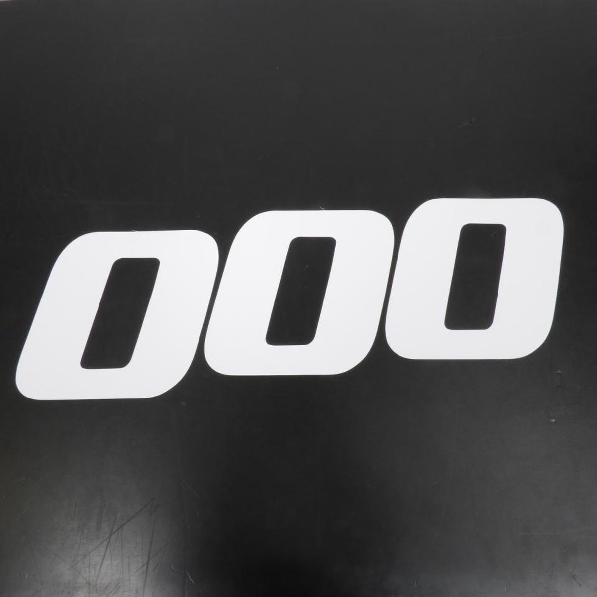 3 autocollant stickers numéro de course adhésif chiffre 0 blanc 20x25cm pour moto
