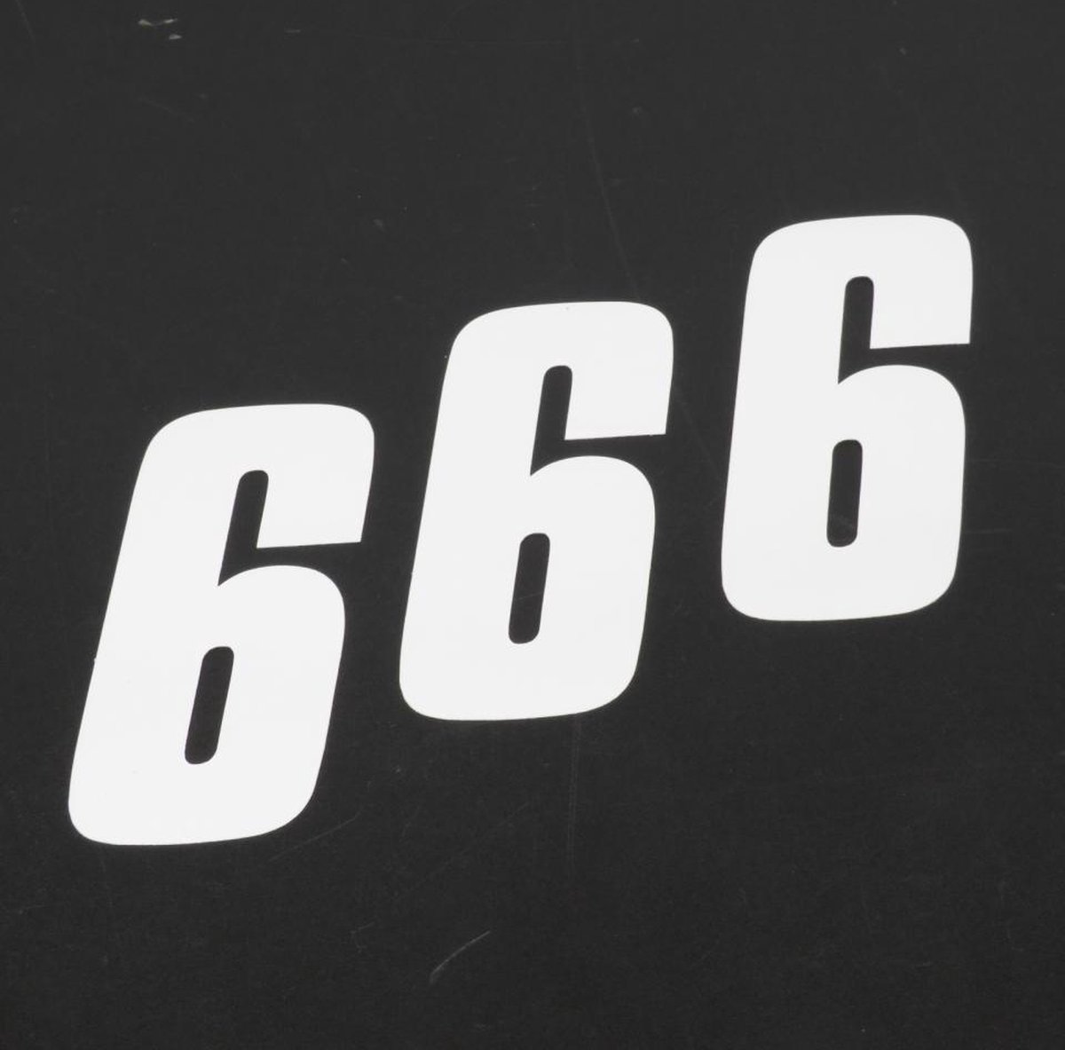 3 sticker autocollant numéro de course six 6 blanc Blackbird 100x50 pour motocross