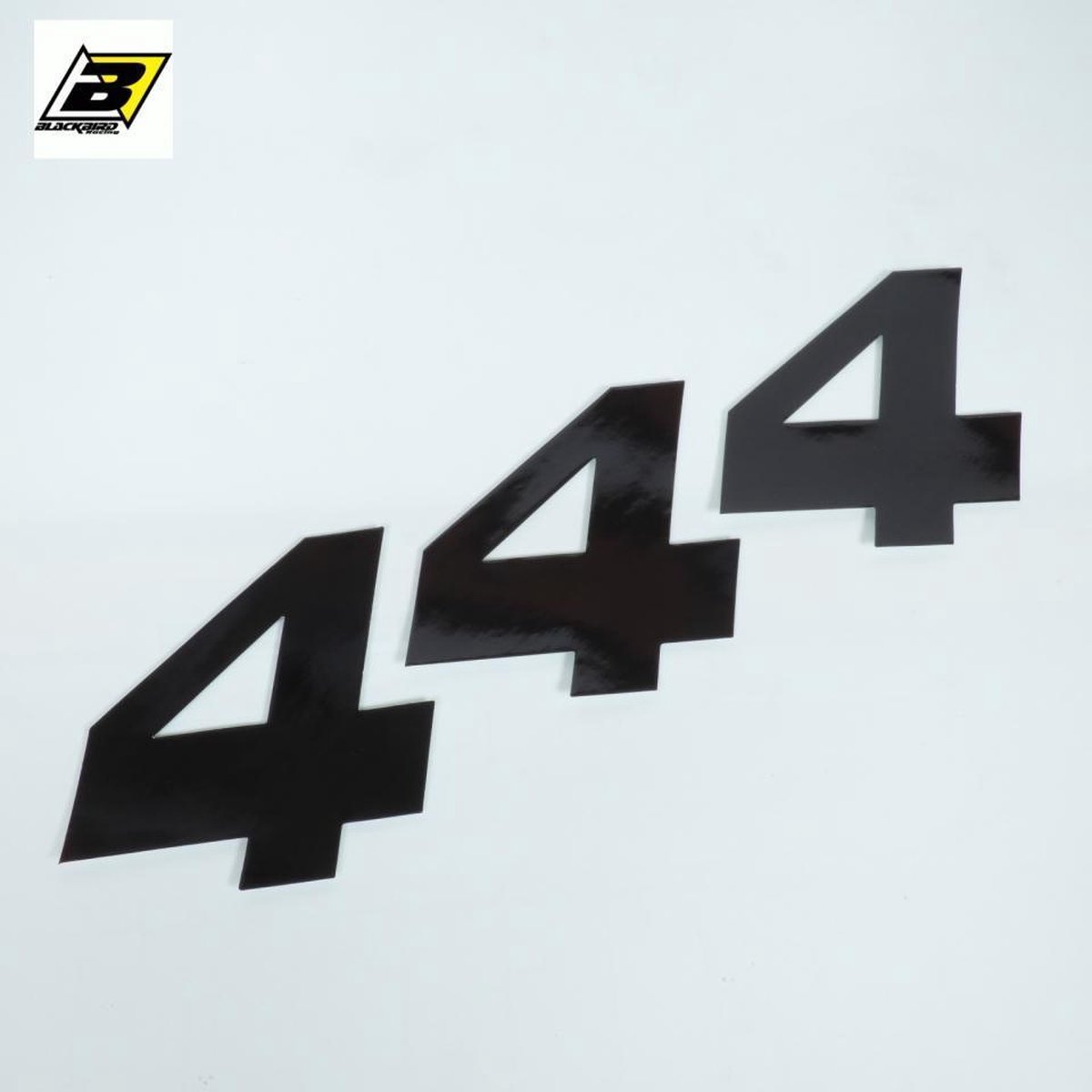 3 stickers race nummer zelfklevend nummer 4 zwart 20x25cm voor motorfiets