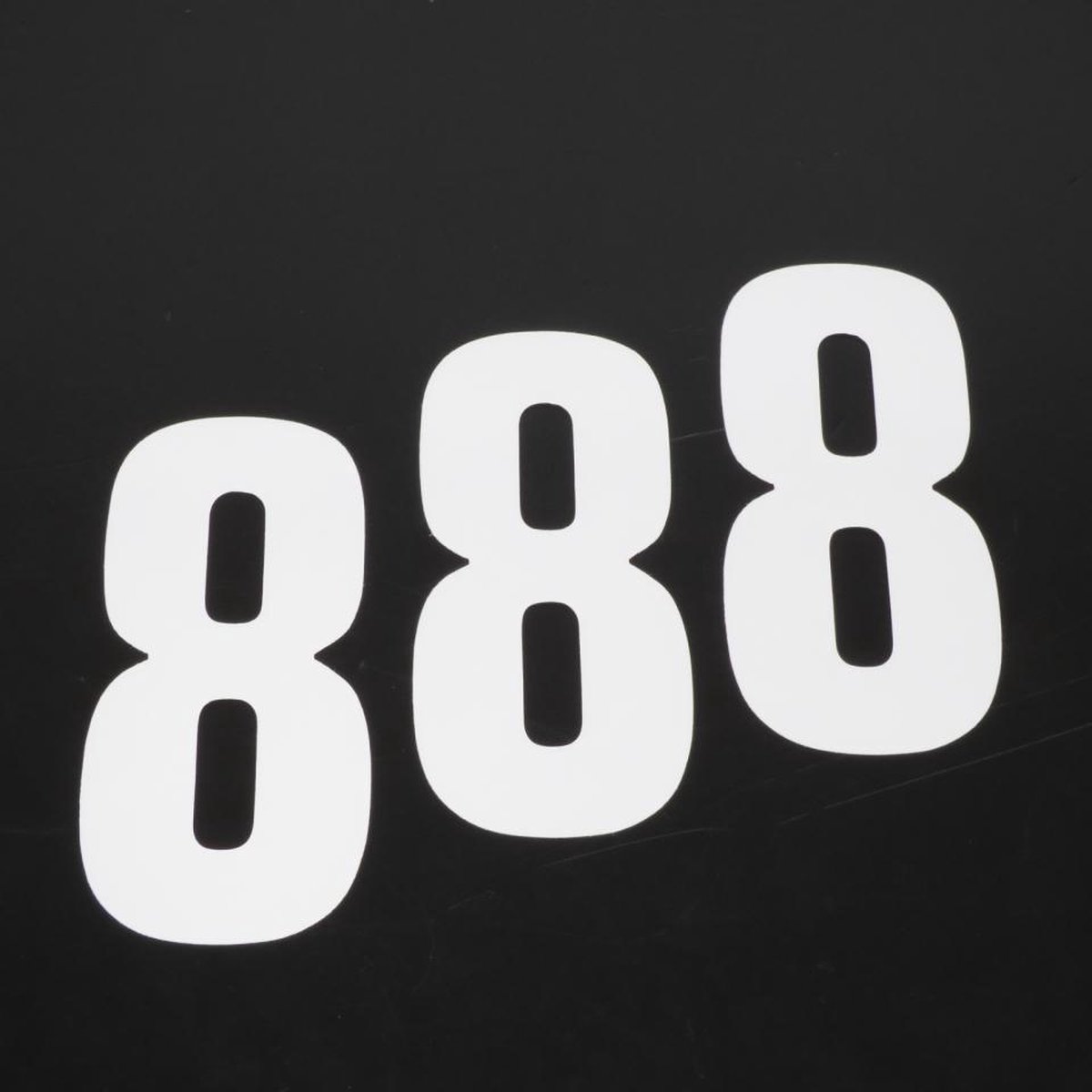 Autocollant lot stickers numéro course chiffre huit 8 blanc 160x75mm pour moto cross