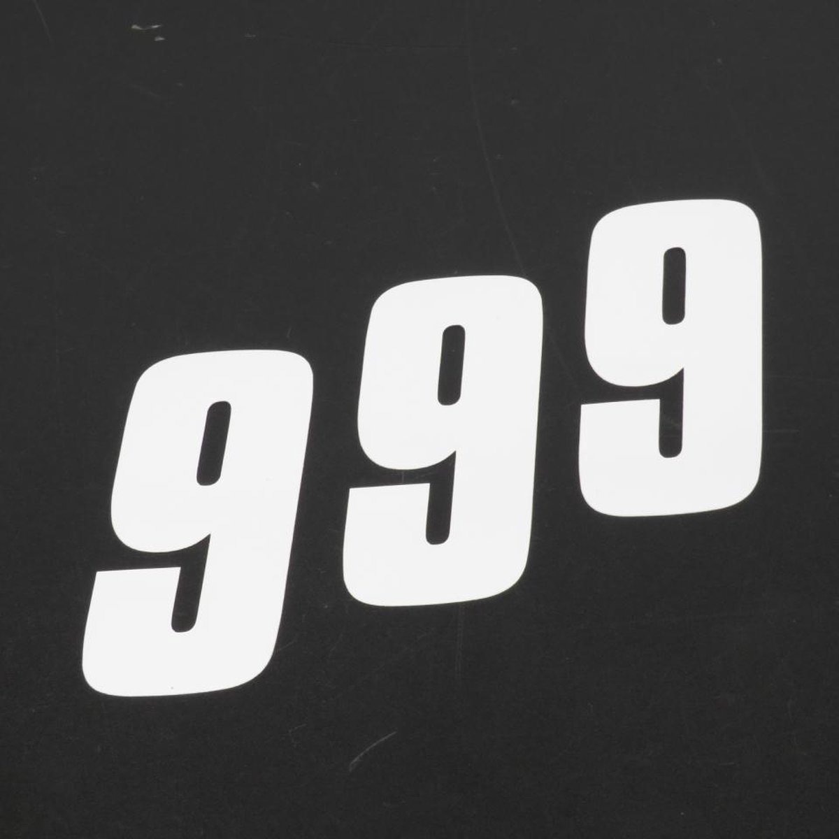 Lot 3 sticker autocollant numéro de course neuf 9 blanc Blackbird 100x50 pour motocross
