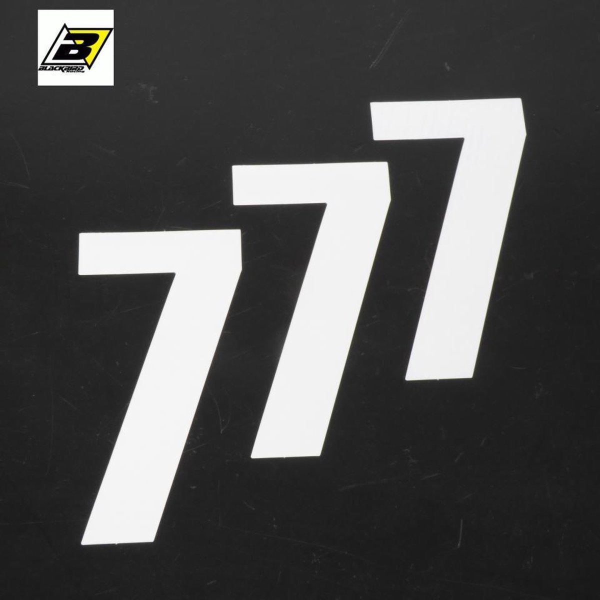 sticker 3 blackbird racing stickers voor motor nummer 7 wit 13x7 nieuw