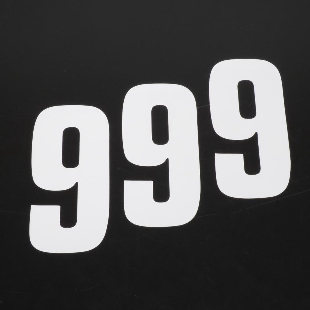 stickers race nummer negen 9 wit 160x75mm voor motor cross