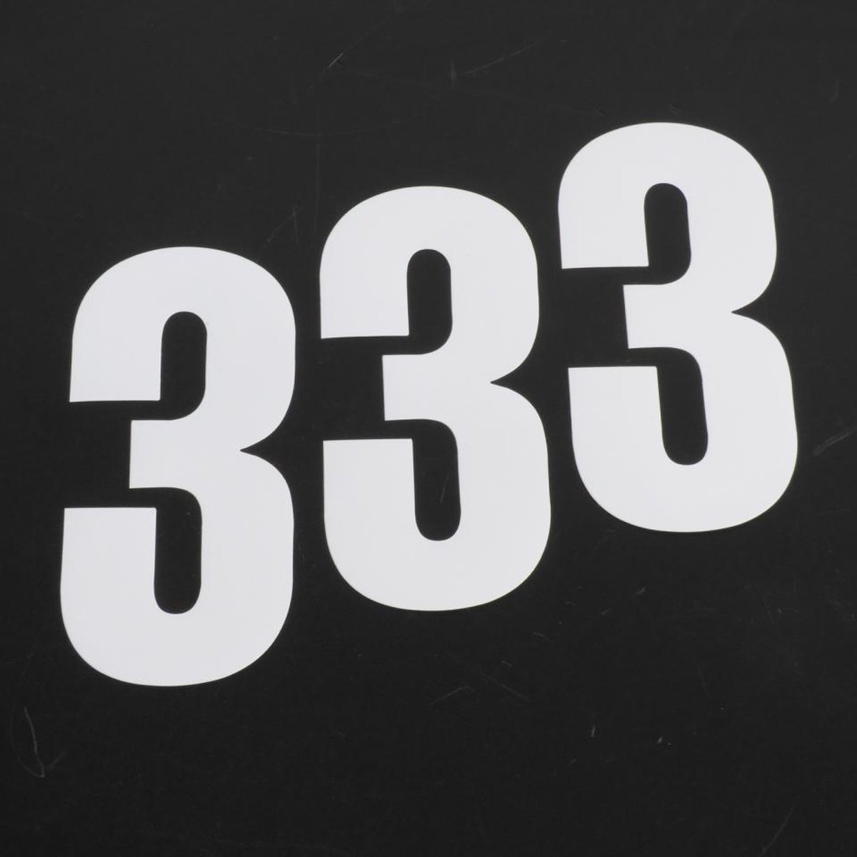 stickers racenummer 3 drie wit 135x65 voor motor cross