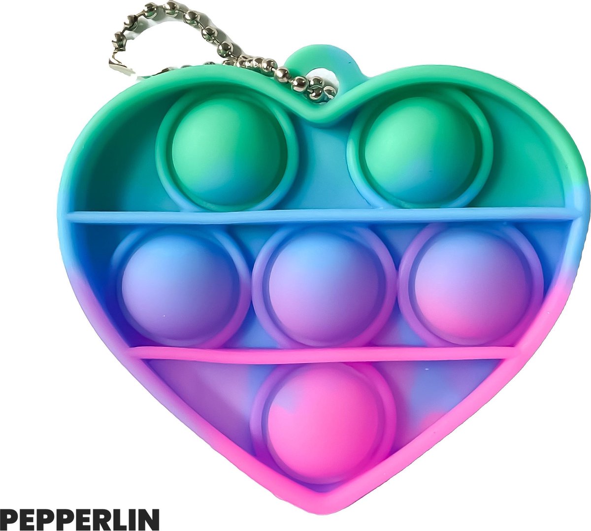 Blij Kind - Mini - Pop it - Hartje - Marble - Rainbow - Regenboog - Sleutelhanger