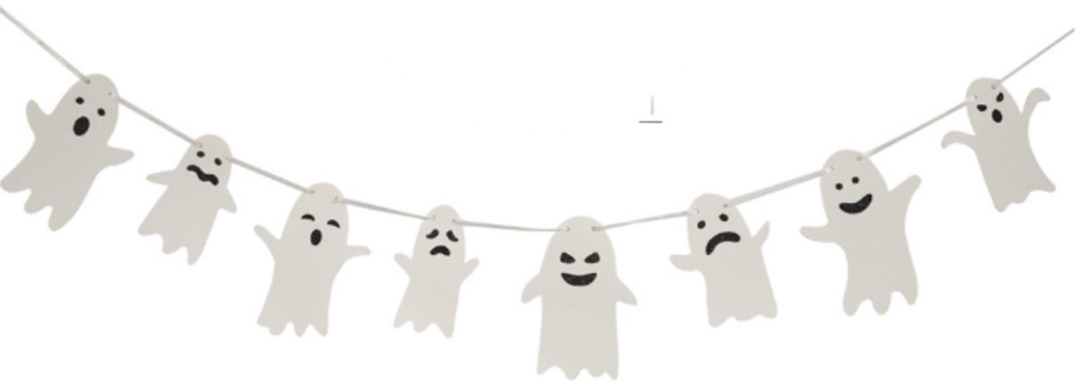 Blijderij - Halloween slinger - Slinger met 8 spookjes - Halloween versiering