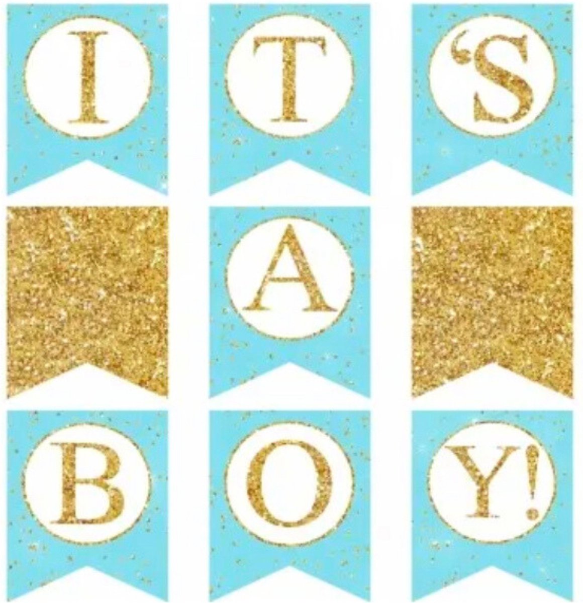 slinger geboorte jongen - geboorte slinger blauw - its a boy - slingers babyshower - Blijderij
