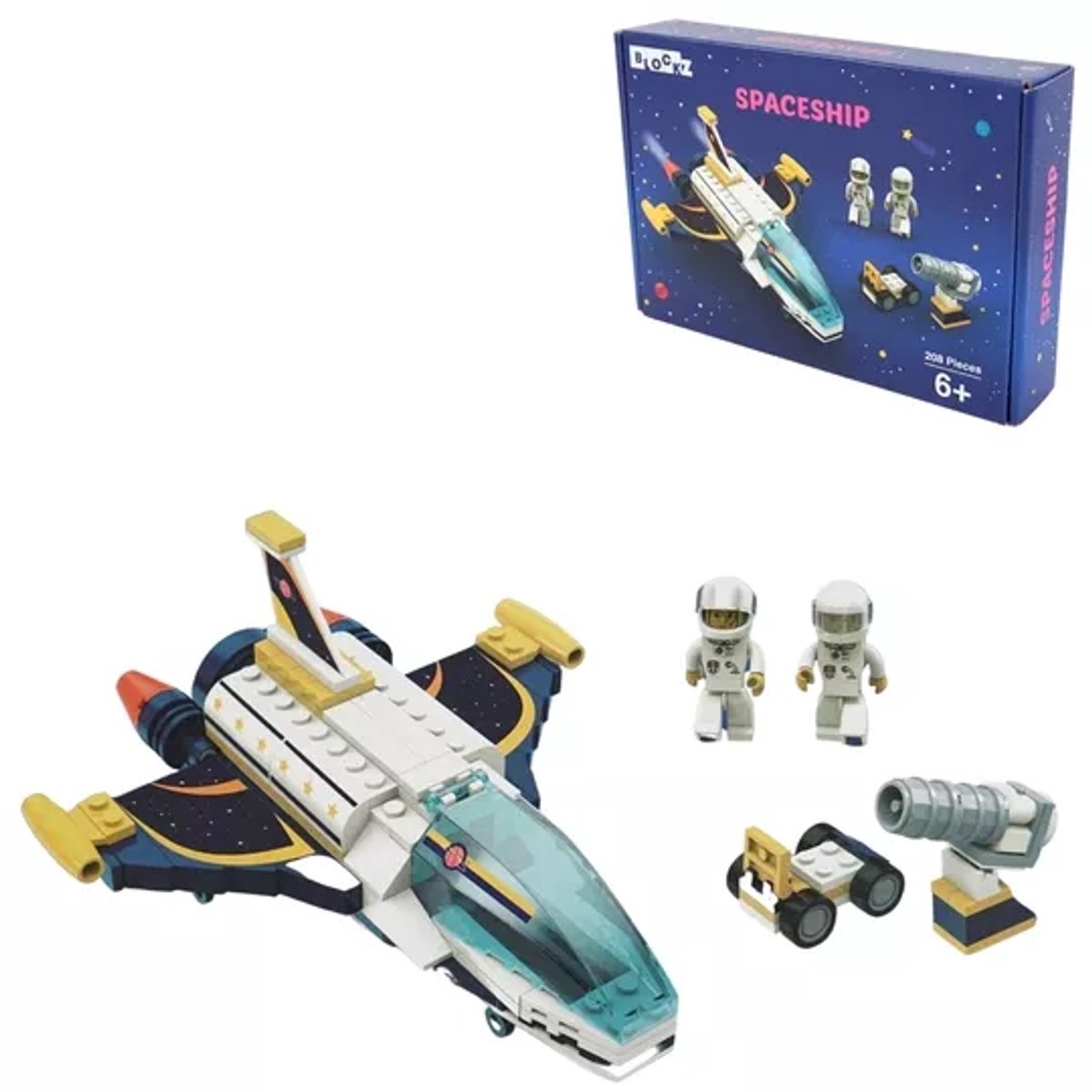 Blockz Spaceship - Voor Kinderen & Volwassenen - Bouwstenen - Bouwsets - Bouwpakket