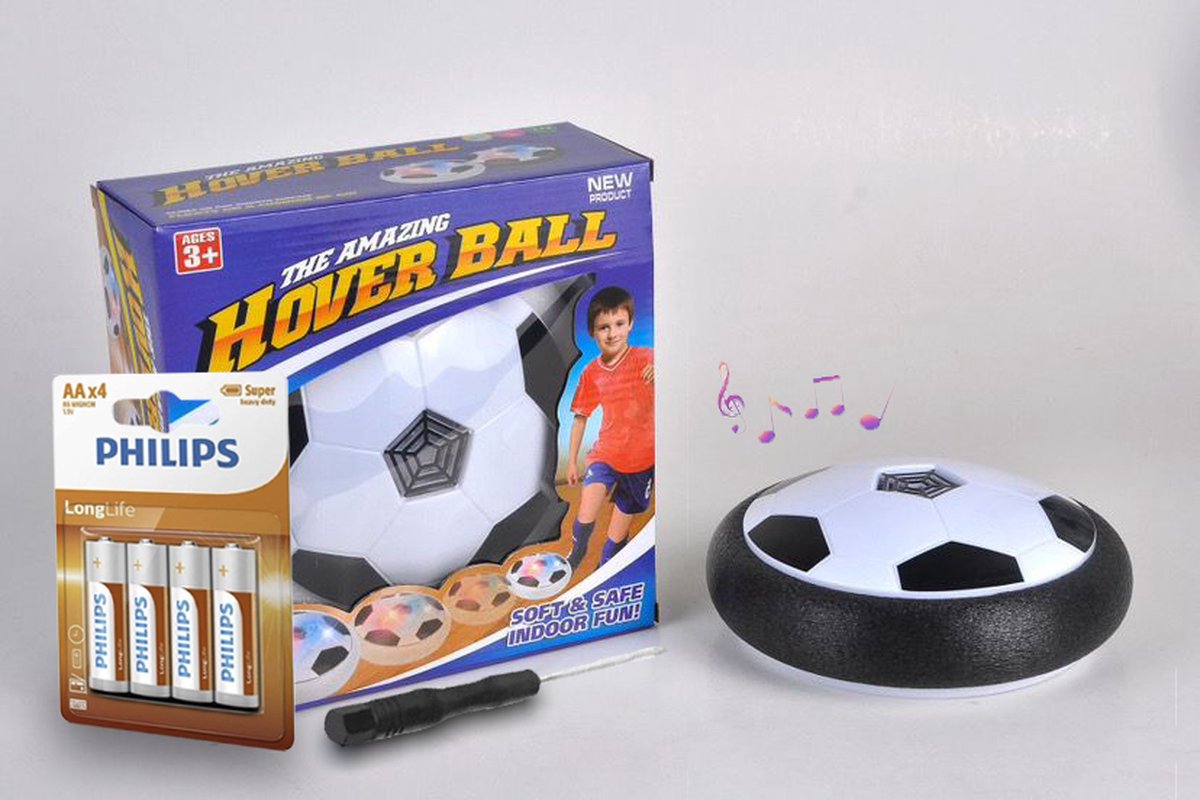  Hover Ball met LED verlichting en muziek - Binnen Voetbal - Air Power Football - Speelgoed- met gratis schroevendraaier + 4 batterijen