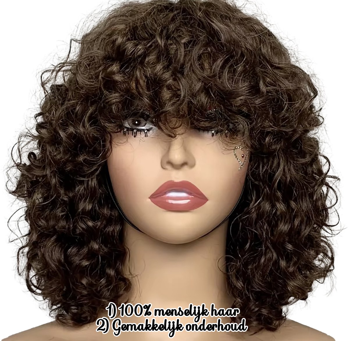 Blossombel Vietnamese water wave human hair wig - pruik- bron kleur - colour 4