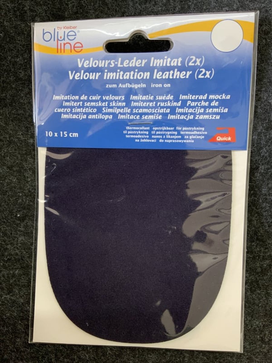 elleboogstukken marine blauw - ovaal - 10x15 cm - opstrijkbaar en opnaaibaar - elleboogstuk imitatie leer - suedine - donkerblauw