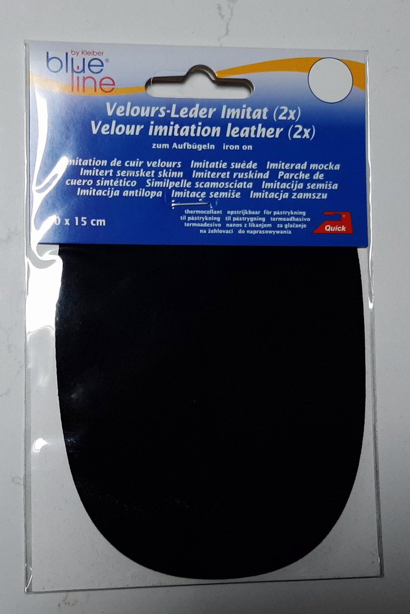 elleboogstukken zwart - ovaal - 10x15 cm - opstrijkbaar en opnaaibaar - elleboogstuk imitatie leer - suedine