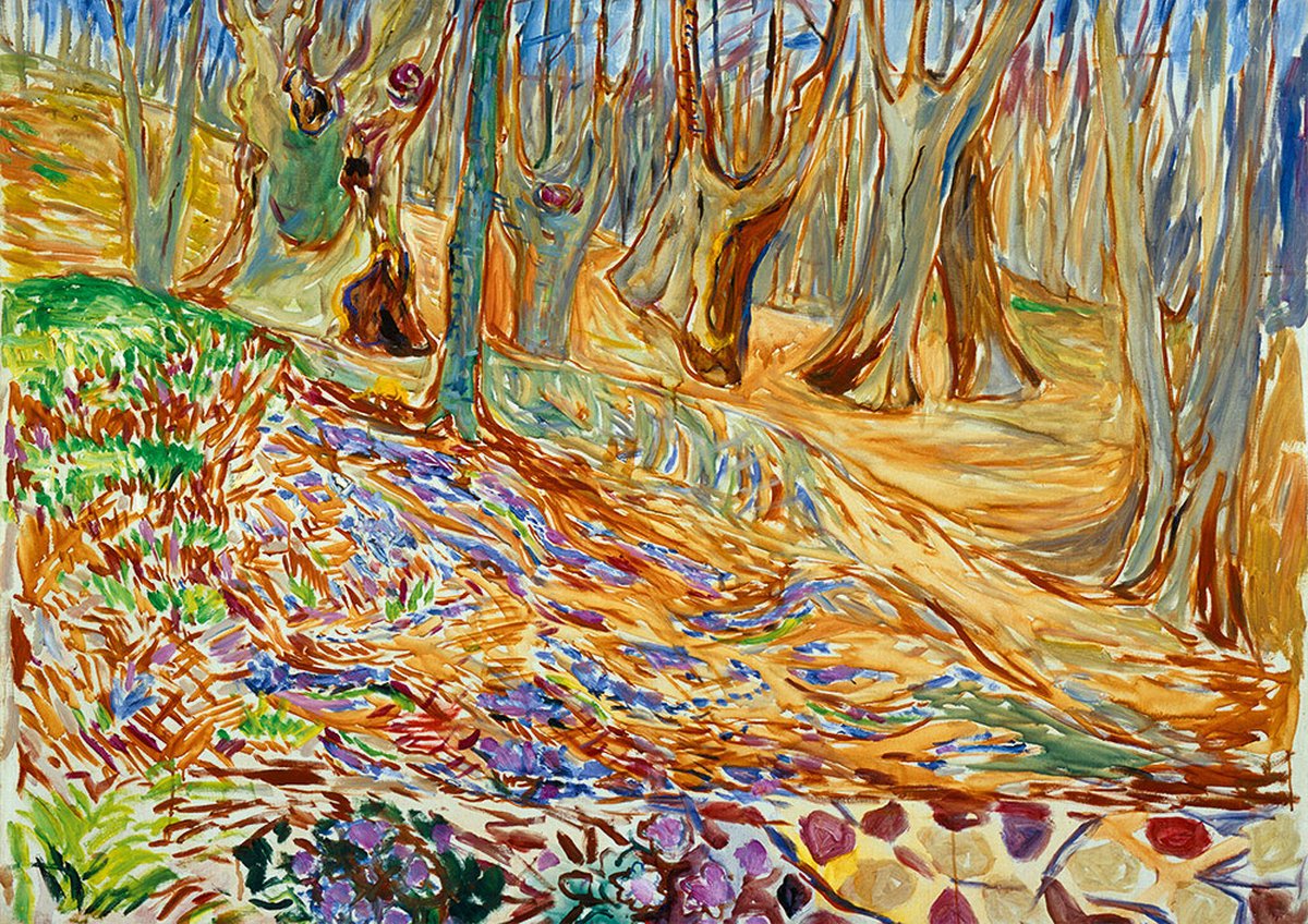 Bluebird Puzzle Edvard Munch legpuzzel Elm Forrest in Spring 1000 stukjes.
